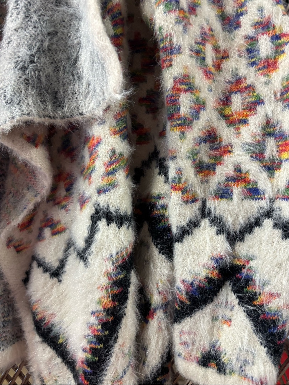 Montana Sky Cream Aztec-Pattern Open Cardigan Sweater - Picture 3 of 5